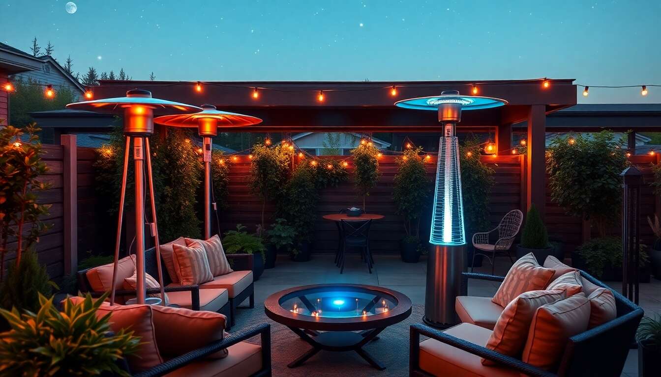 Meilleurs parasols chauffants pour les soirées fraîches