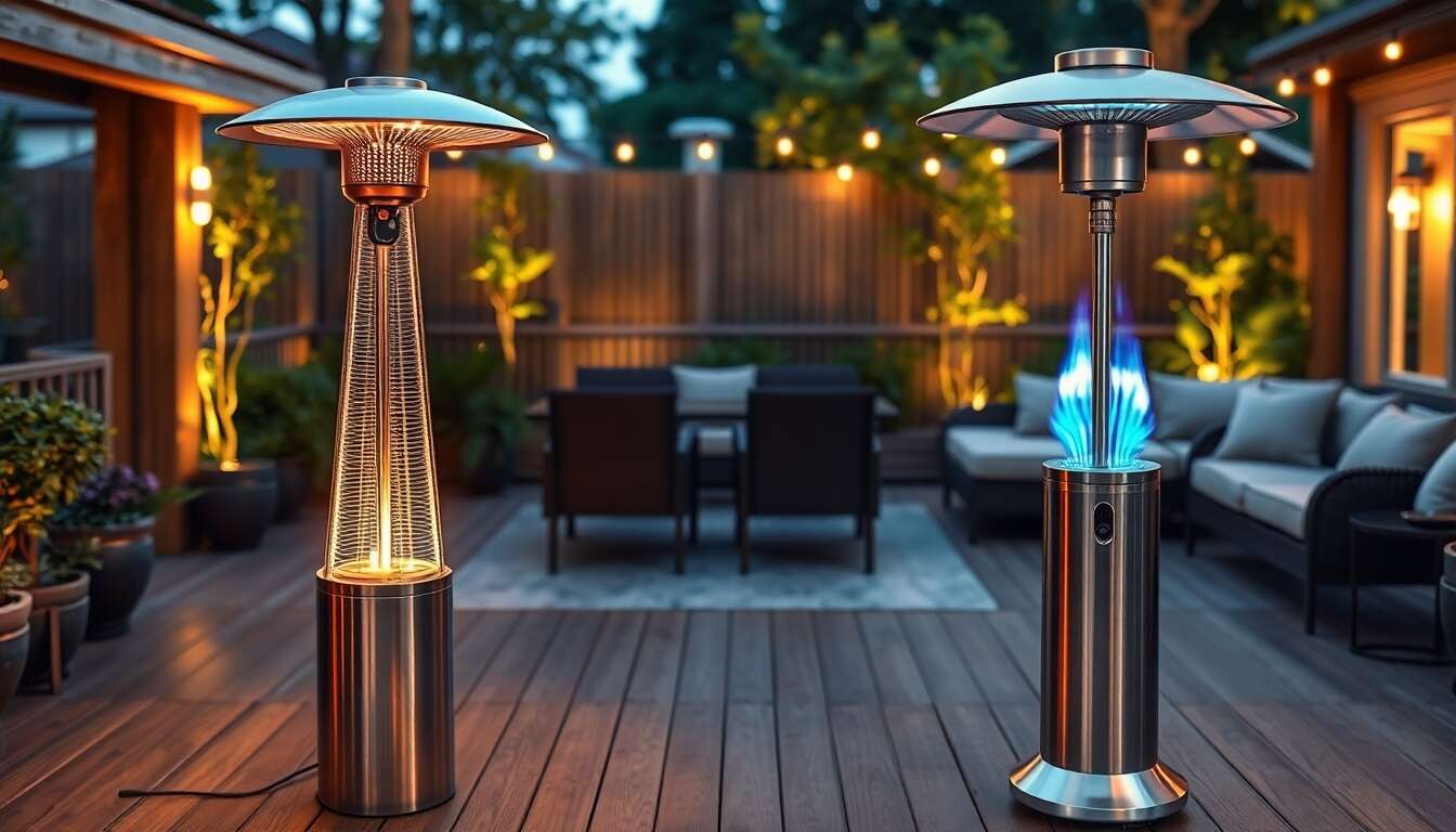 Différences entre gaz et électricité pour les parasols chauffants