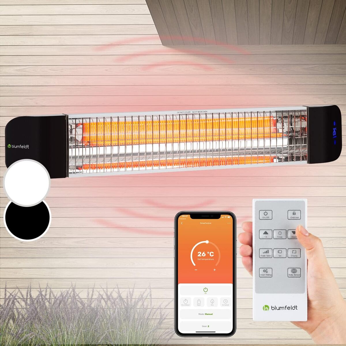 Test du chauffage infrarouge Klarstein 2400W : confort extérieur éco-responsable