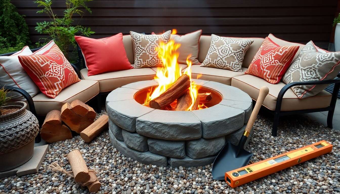 Conception efficace d'un espace détente avec un brasero à bois