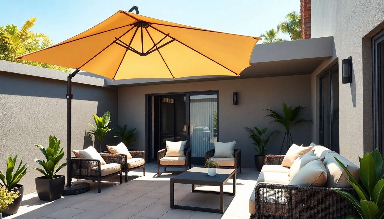 Dimensions idéales pour un parasol déporté selon l'espace disponible