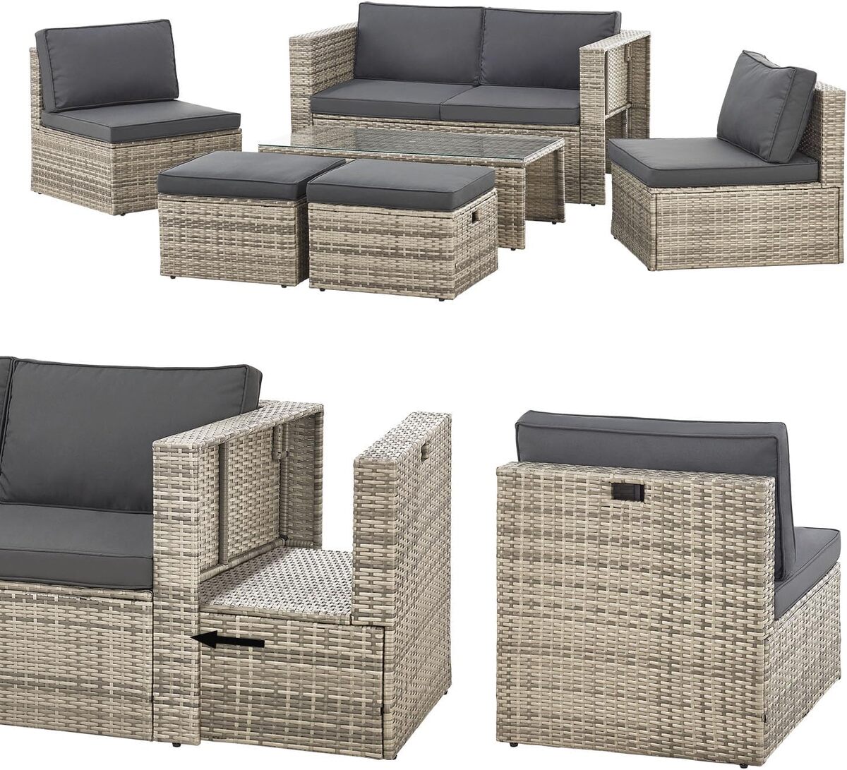 Test : salon de jardin Salou Juskys en polyrotin