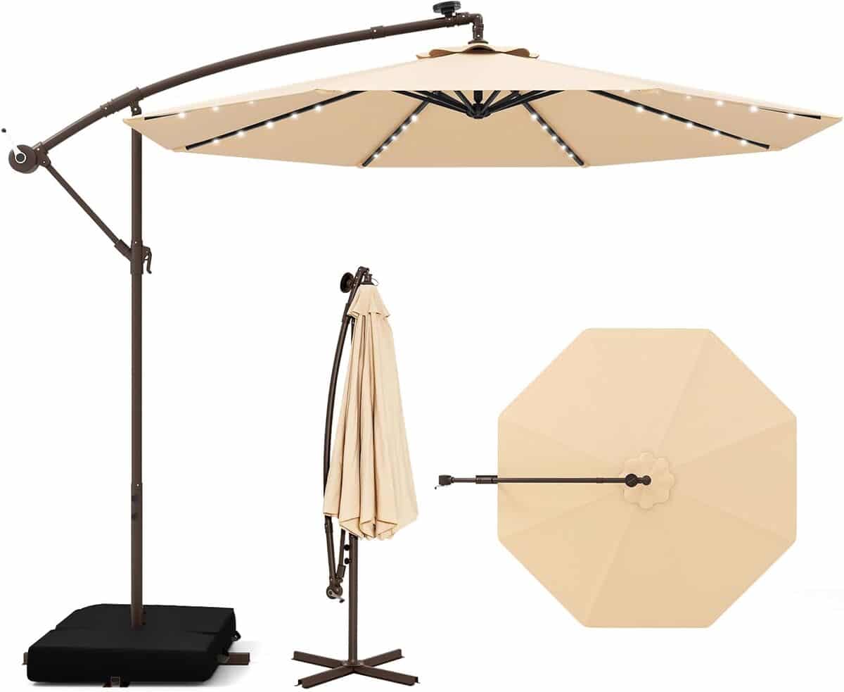 Test du parasol déporté COSTWAY 3x3M : l'allié solaire de votre jardin