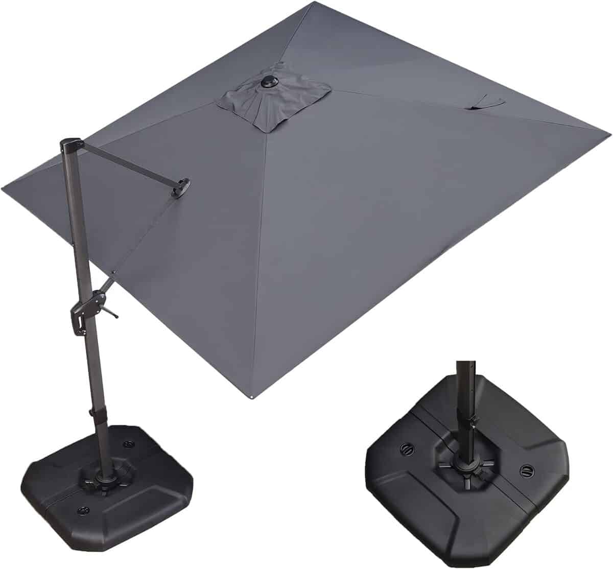 Test du parasol déporté Purple Leaf 3x3 m : protection UV stylée pour votre terrasse