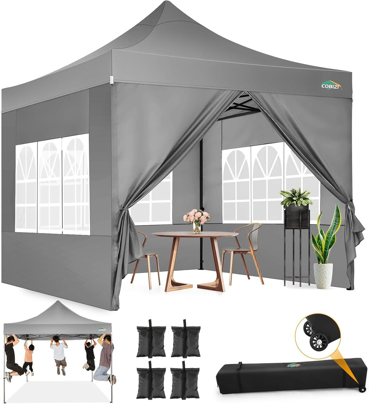 Test du barnum pliant COBIZI 3x3 : protection solide et polyvalente