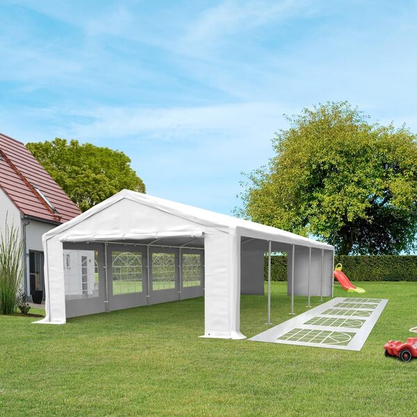 Tente de réception 4x8m Tente réception Solide PVC 600 N Bâche étanche et Montage Rapide