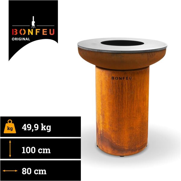 BonFeu BonBiza Brasero Exterieur Barbecue - Foyers extérieurs et Braséros (Acier Corten)