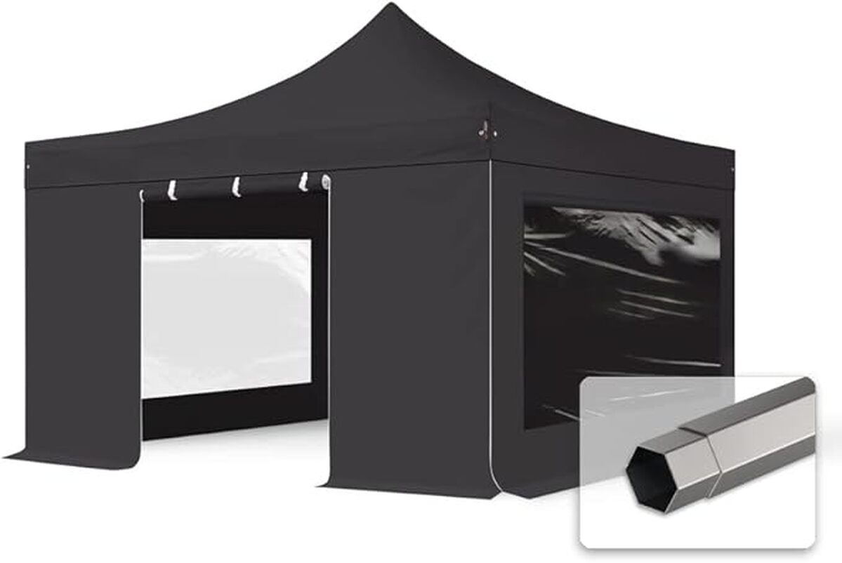 Test de la tonnelle Barnum pliante : efficacité et design noir
