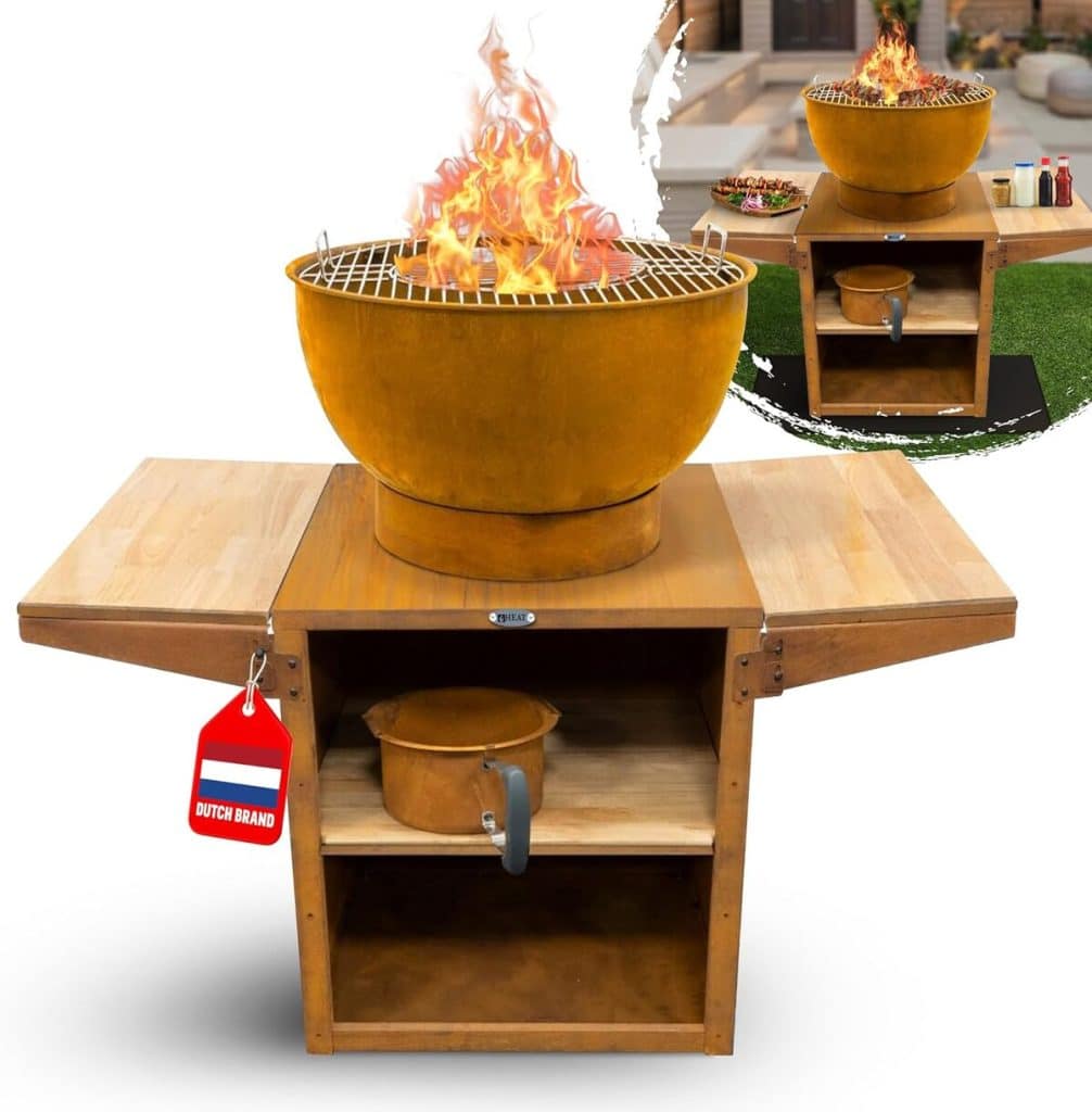 Test du brasero rouille HEAT : un barbecue 2-en-1