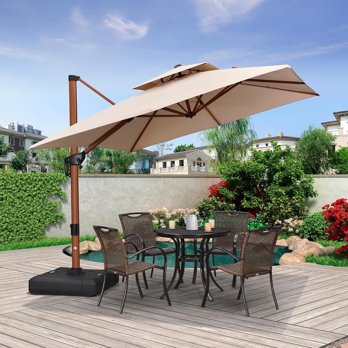 Test du parasol déporté Purple Leaf : élégance et fonctionnalité au jardin