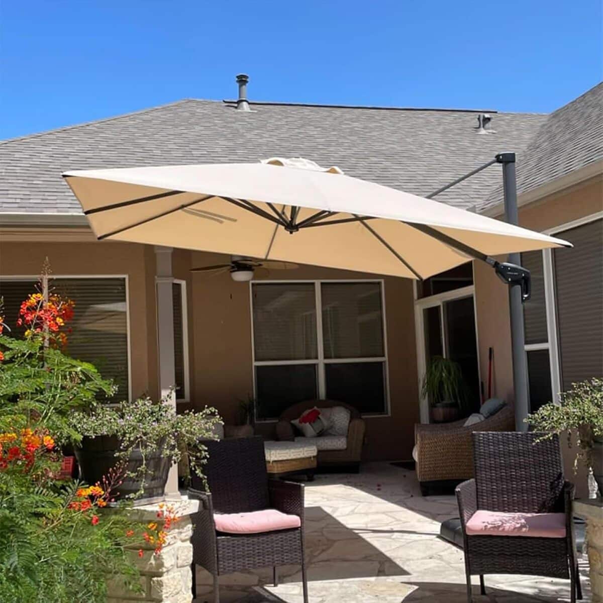 Test du parasol déporté purple leaf : style et fonctionnalité