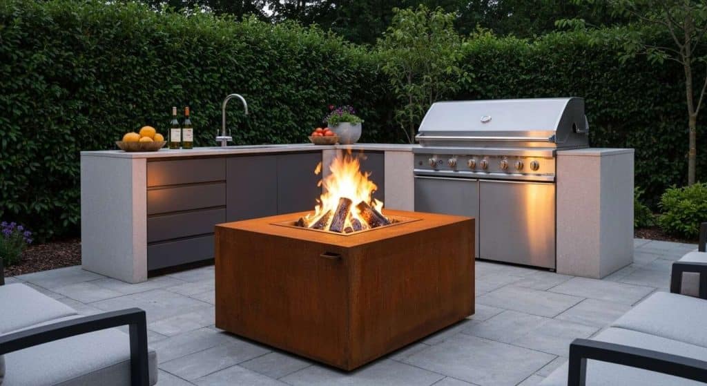 Avantages du brasero en acier corten pour votre cuisine extérieure