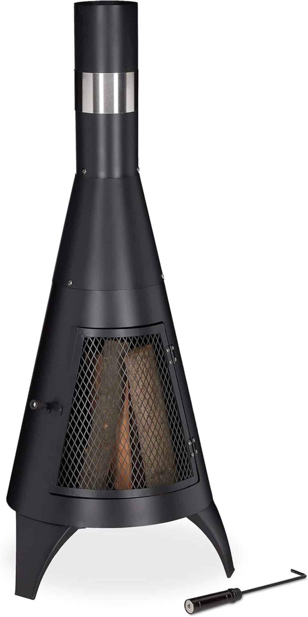 Test de la cheminée Relaxdays noir : brasero et poêle de jardin en acier