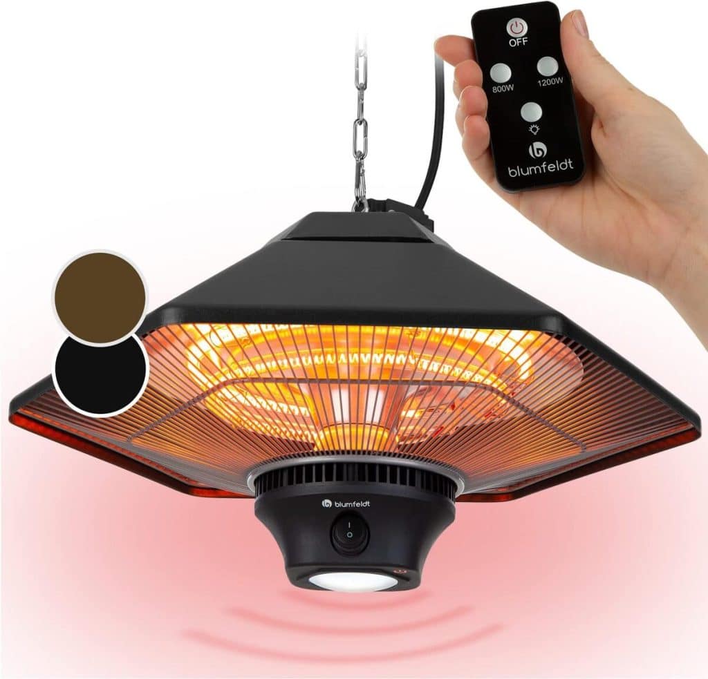 Test du chauffage suspendu Blumfeldt : infrarouge 2000W pour terrasse