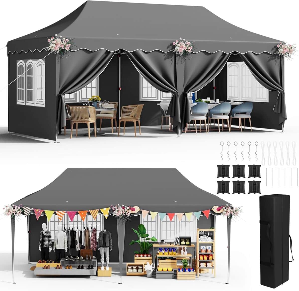 Test de la tonnelle pliante 3x6m gris : polyvalence et protection UV