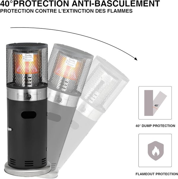 Bali OUTDOORS chauffage de gaz extérieur 7.3kW - Chauffage mobile-Housse de pluie