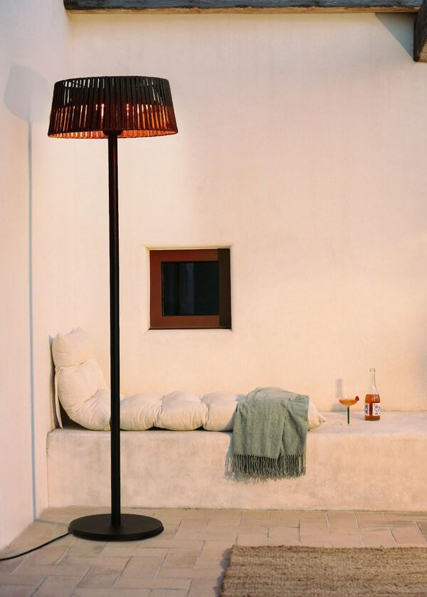 CREATE/PATIO HEATER/Chauffant exterieur infrarouge, pour terrasse, jardin, gris, chauffage halogène, design exclusif, 2100W, 3 puissances, IP44