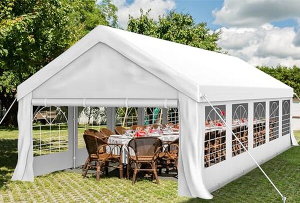 Découvrez notre test complet de la tente de réception Homall 4x10, évaluant sa solidité grâce à une armature métallique robuste et sa résistance face aux vents.