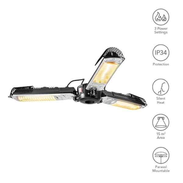 Découvrez le radiateur infrarouge parasol Trotec IR 2026 SC pour réchauffer votre terrasse avec efficacité et style. Parfait pour profiter de l'extérieur même en saison fraîche.