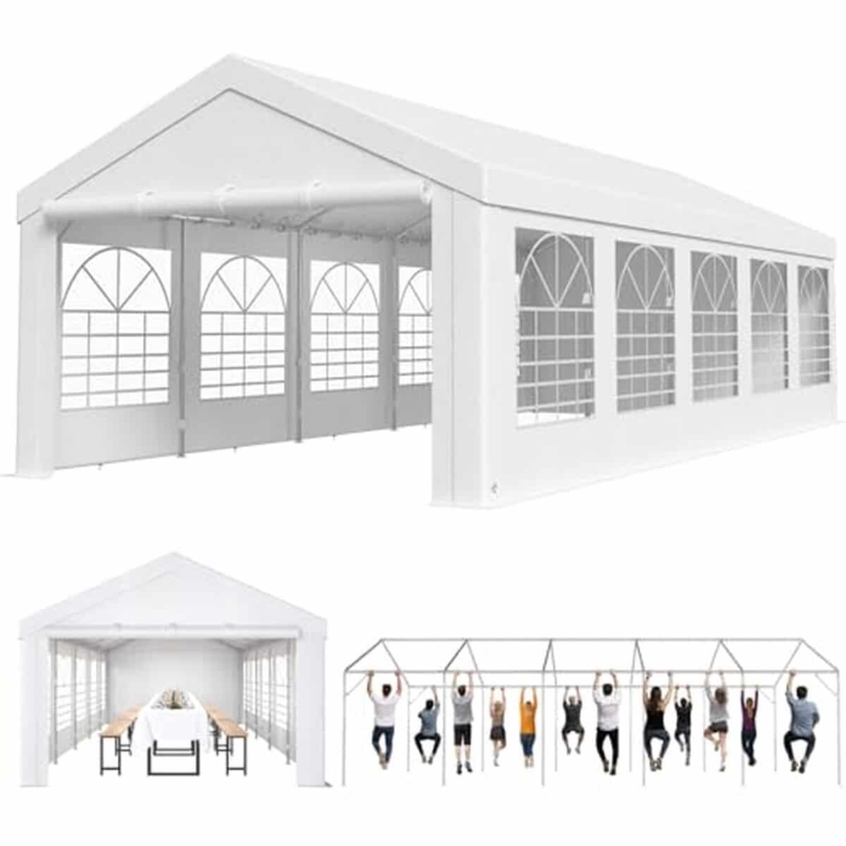 Test de la tente de réception Homall 4x10 : armature métallique et résistance au vent