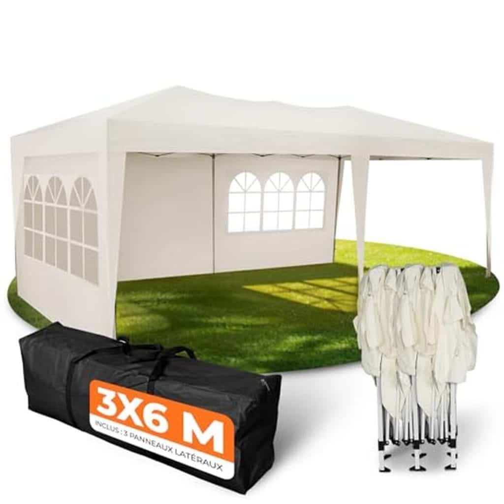Test de la tonnelle pliante étanche Kronenburg 3x6 m : protection UV 50+