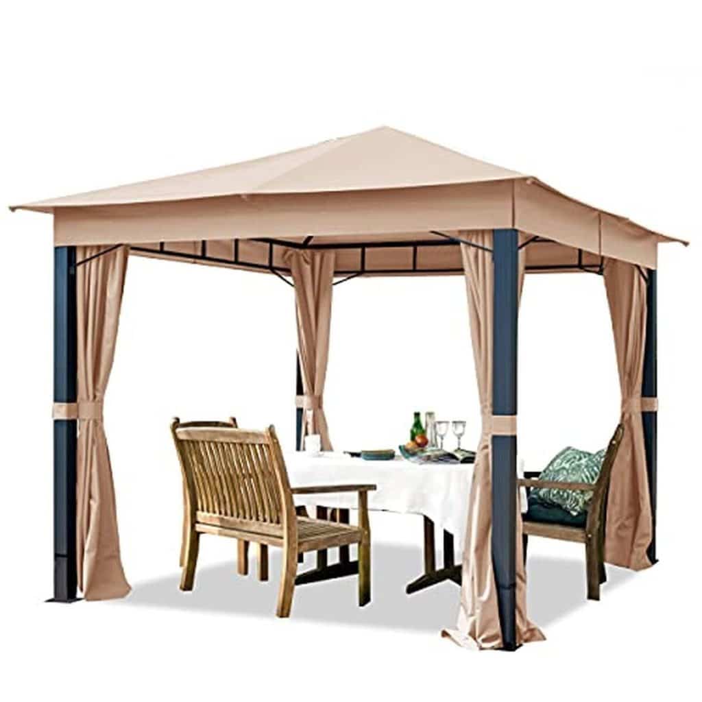 Test du pavillon de jardin alu taupe clair 3x3 m imperméable