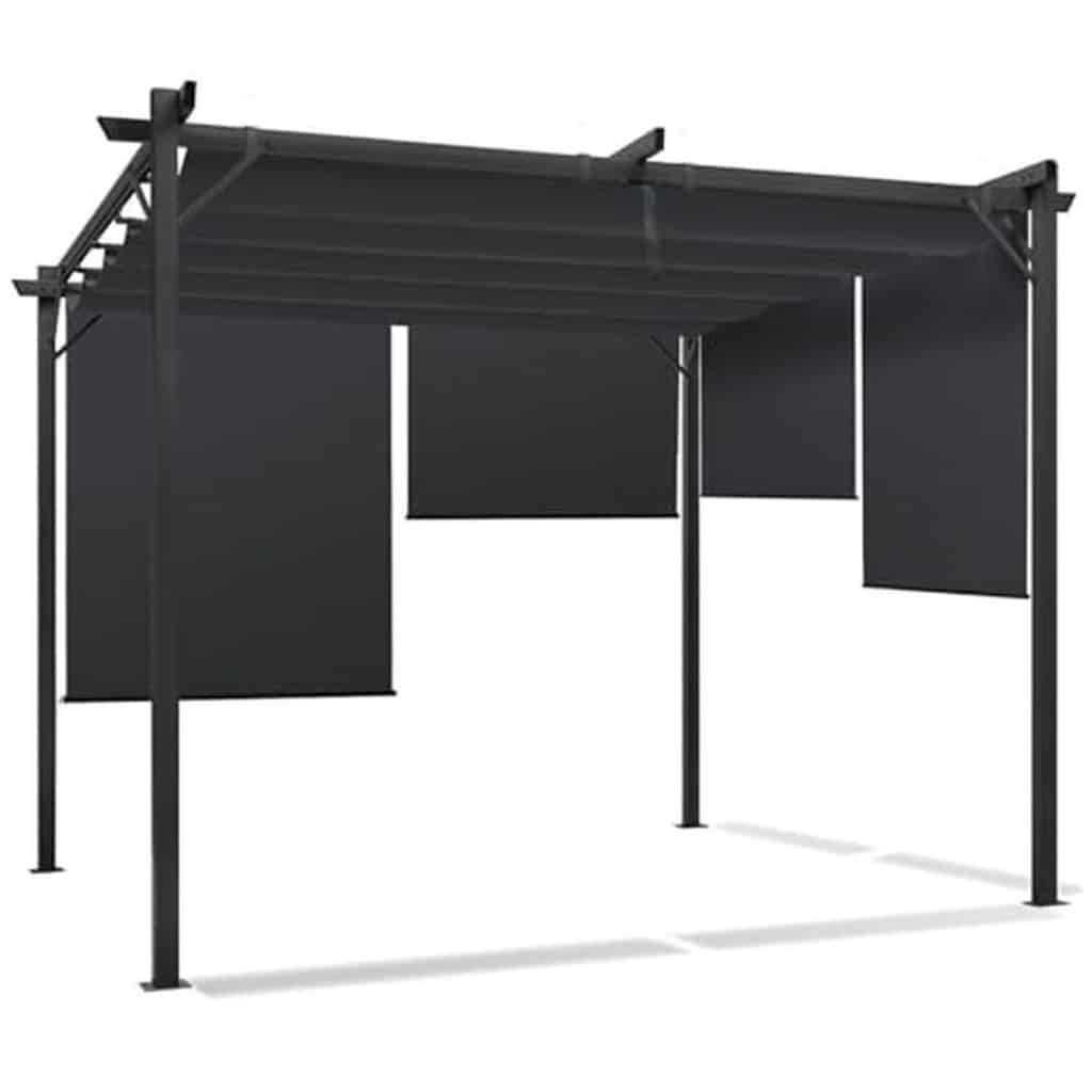 Test : pergola IDMarket édition spéciale toit rétractable et stores