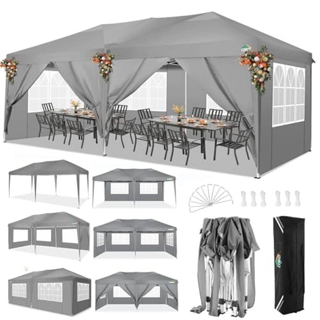 Test : tonnelle pliable COBIZI 3x6m avec parois ajustables