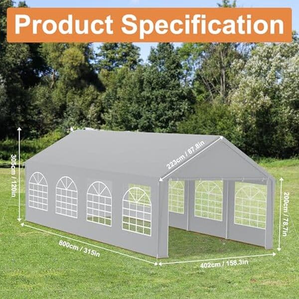 Découvrez notre test détaillé de la tente de réception Aufun 4 x 8 m : caractéristiques, avantages et retour d'expérience sur les panneaux amovibles.