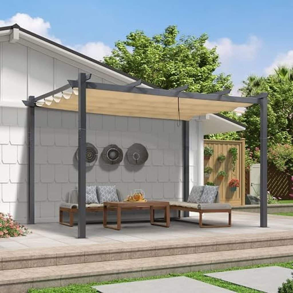 Test de la pergola murale Purple Leaf aluminium 4 x 2, 7 m