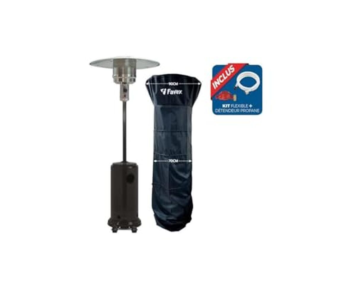 Test du parasol chauffant Favex noir : performance et confort extérieur