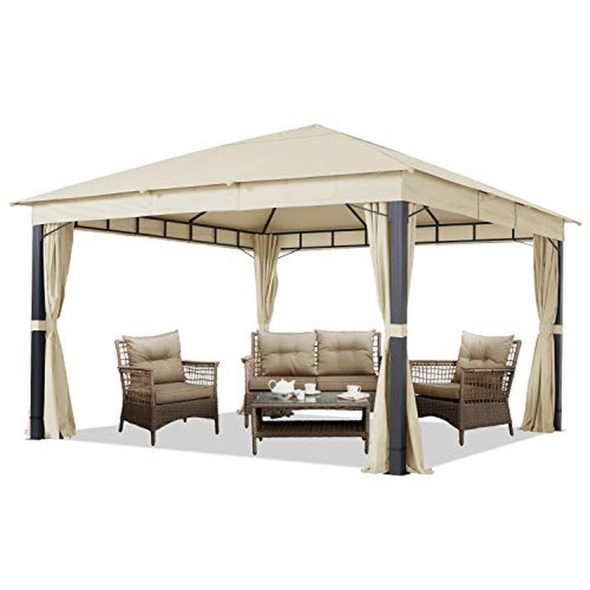 Test : pavillon de jardin ALU 4x4 m champagne imperméable