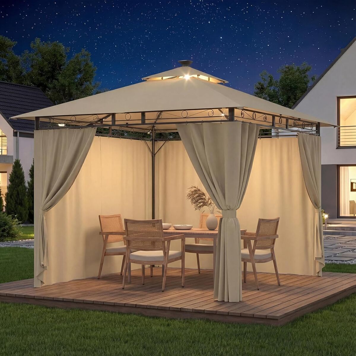 Test de la tonnelle imperméable Devoko 3x3m beige